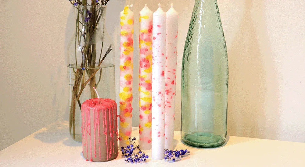 Wachs bespritzte Kerzen selber machen – Einfache DIY-Ideen für kreative Kerzen