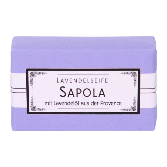 Sapola Lavendelseife, Apomanum, 100% natürlich, mit naturreinen ätherischen Pflanzenölen, 100 g