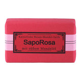 SapoRosa Rosen-Mandel-Seife, Apomanum, 100% natürlich, mit naturreinen ätherischen Pflanzenölen, 100 g, Körperpflege - luterne.shop