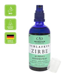 Schlafkur Zirbe Bio-Kissenspray, Apomanum, 100% natürlich, für erholsamen Schlaf, 50 ml, Wohlbefinden, Raumspray - luterne.shop
