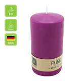 100% PURE, NATURAL WAX, Stumpenkerze, Erika, WENZEL, 130/70 mm, Brenndauer ca. 52h, 100% plastikfrei - luterne.shop