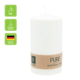 100% PURE, NATURAL WAX, Stumpenkerze, Natural, WENZEL, 130/70 mm, Brenndauer ca. 52h, 100% plastikfrei - luterne.shop