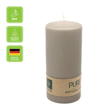 100% PURE, NATURAL WAX, Stumpenkerze, Sand, WENZEL, 130/60 mm, Brenndauer ca. 41h, 100% plastikfrei - luterne.shop