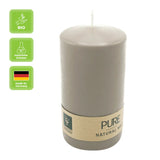100% PURE, NATURAL WAX, Stumpenkerze, Sand, WENZEL, 130/70 mm, Brenndauer ca. 52h, 100% plastikfrei - luterne.shop