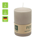 100% PURE, NATURAL WAX, Stumpenkerze, Sand, WENZEL, 90/60 mm, Brenndauer ca. 25h, 100% plastikfrei - luterne.shop