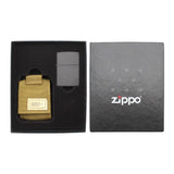 ZIPPO, Black Crackle Coyote Pouch Geschenkset, ZIPPO-Feuerzeug inkl. Feuerzeugbeutel - luterne.shop