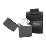 ZIPPO, Black Crackle Black Pouch Geschenkset, ZIPPO-Feuerzeug inkl. Feuerzeugbeutel - luterne.shop