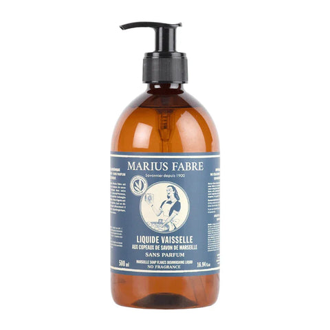 Geschirrspülmittel mit Marseiller Seifenflocken, Marius Fabre, 100% Bio, ohne Palmöl, 500 ml, für Haushalt & Reinigung, NATURENLVCOP500 SP - luterne.shop