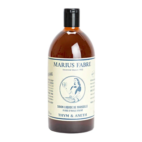 Marseiller Flüssigseife, mit ätherischen Ölen aus Thymian & Dill, Marius Fabre, Nachfüller, 1 l, Körperpflege, NSL1LTA - luterne.shop