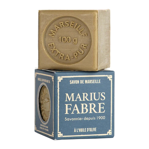 Marseiller Seife mit Olivenöl, Marius Fabre, 100% Bio, pflegend & mild, für alle Hauttypen, Würfelform, 100 g, Körperpflege, NET100V - luterne.shop