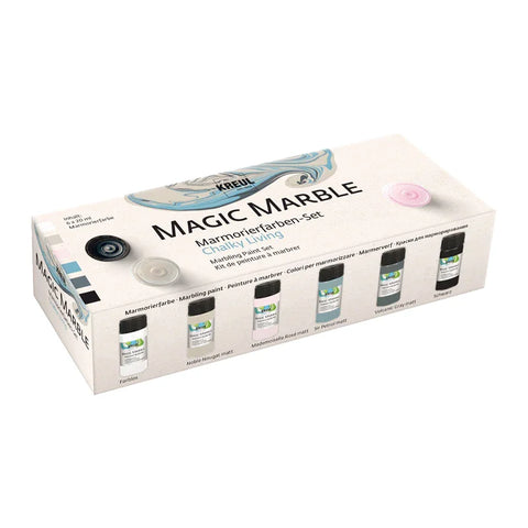 KREUL Magic Marble Marmorierfarben-Set, Chalky Living, 6 Farben je 20 ml - luterne.shop