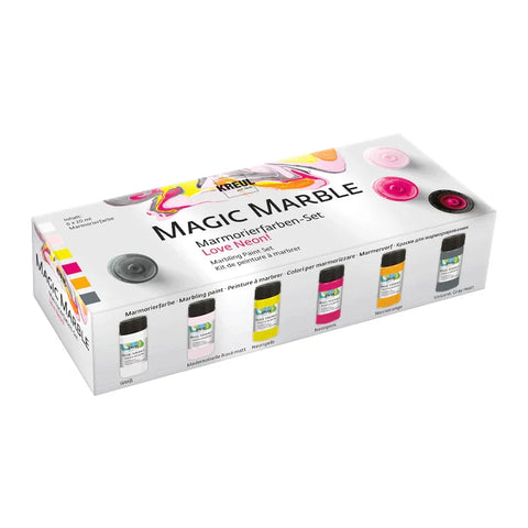 KREUL Magic Marble Marmorierfarben-Set, "Love Neon!", 6 Farben je 20 ml - luterne.shop