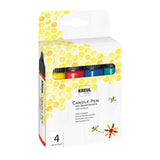 KREUL Candle Pen, 4er Set in klassischen Farben, Kerzenstifte mit feiner Malspitze, zum Bemalen & Verzieren von Kerzen, mit Bienenwachs - luterne.shop
