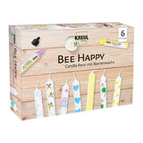 KREUL Candle Pen, 6er Set Bee Happy, Kerzenstifte mit feiner Malspitze, zum Bemalen & Verzieren von Kerzen, mit Bienenwachs - luterne.shop