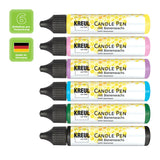 KREUL Candle Pen, 6er Set Bee Happy, Kerzenstifte mit feiner Malspitze, zum Bemalen & Verzieren von Kerzen, mit Bienenwachs - luterne.shop