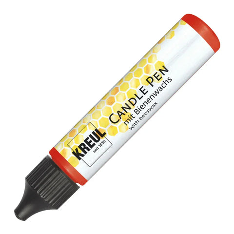 KREUL Candle Pen, Rot, Kerzenstift mit feiner Malspitze, mit Bienenwachs, zum Bemalen & Verzieren von Kerzen - luterne.shop