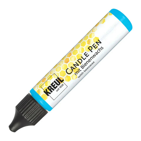 KREUL Candle Pen, Hellblau, Kerzenstift mit feiner Malspitze, mit Bienenwachs, zum Bemalen & Verzieren von Kerzen - luterne.shop