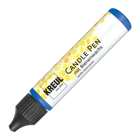 KREUL Candle Pen, Blau, Kerzenstift mit feiner Malspitze, mit Bienenwachs, zum Bemalen & Verzieren von Kerzen - luterne.shop