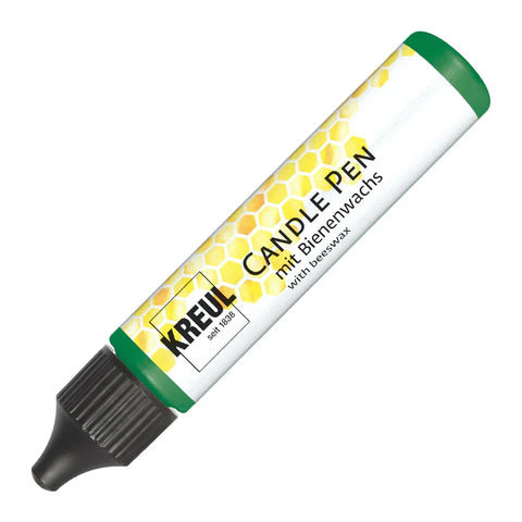KREUL Candle Pen, Grün, Kerzenstift mit feiner Malspitze, mit Bienenwachs, zum Bemalen & Verzieren von Kerzen - luterne.shop