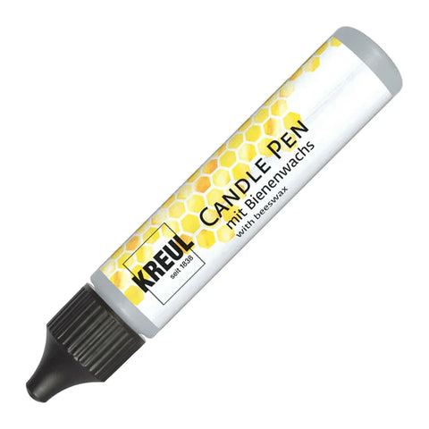 KREUL Candle Pen, Silber, Kerzenstift mit feiner Malspitze, mit Bienenwachs, zum Bemalen & Verzieren von Kerzen - luterne.shop