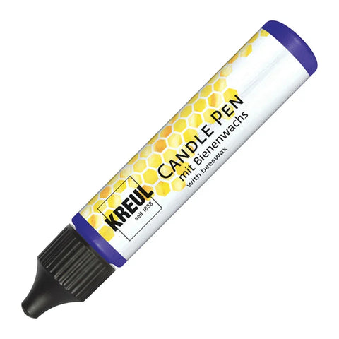KREUL Candle Pen, Royalblau, Kerzenstift mit feiner Malspitze, mit Bienenwachs, zum Bemalen & Verzieren von Kerzen - luterne.shop