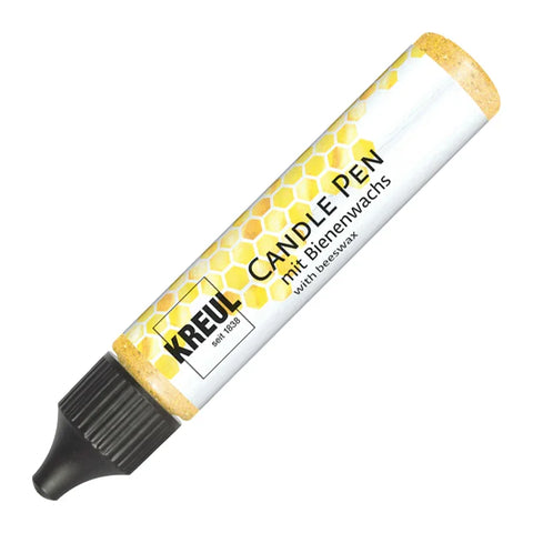 KREUL Candle Pen, Glitter-Gold, Kerzenstift mit feiner Malspitze, mit Bienenwachs, zum Bemalen & Verzieren von Kerzen - luterne.shop