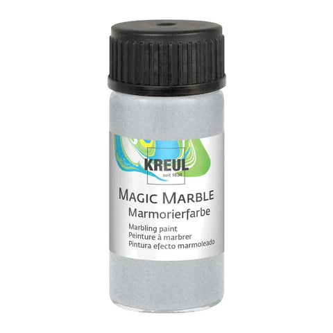 KREUL Magic Marble Marmorierfarbe Metallic, Silber, 20 ml-Glas - luterne.shop