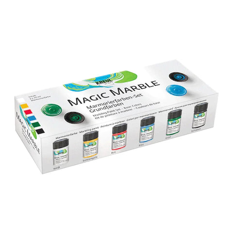 KREUL Magic Marble Marmorierfarben-Set, Grundfarben, 6 Farben je 20 ml - luterne.shop