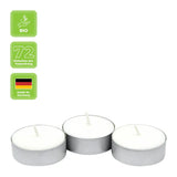 100% ÖKO-TEELICHTER aus regionaler Bio-Masse, BIOKEMA, Ø38 mm, Brenndauer ca. 4h, mit Aluminiumhülle, 72 Stück pro Verpackung - luterne.shop