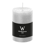 Marble Rustik Stumpenkerze Weiß, 100/68 mm, Wiedemann, Brenndauer 42h, durchgefärbt