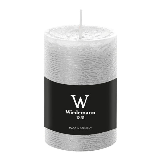 Marble Rustik Stumpenkerze Weiß, 100/68 mm, Wiedemann, Brenndauer 42h, durchgefärbt