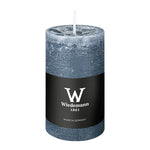 Marble Rustik Stumpenkerze Graublau, 90/58 mm, Wiedemann, Brenndauer 30h, durchgefärbt