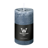 Marble Rustik Kerze Graublau, 90/58 mm, Wiedemann, 30h