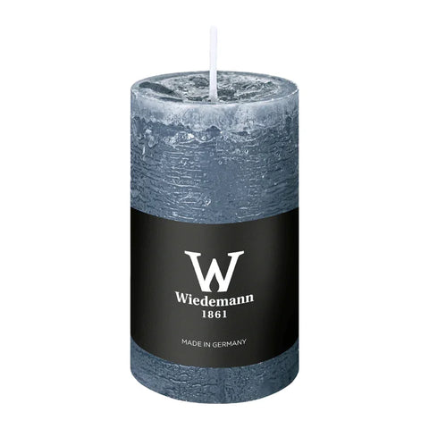 Marble Rustik Kerze Graublau, 90/58 mm, Wiedemann, 30h