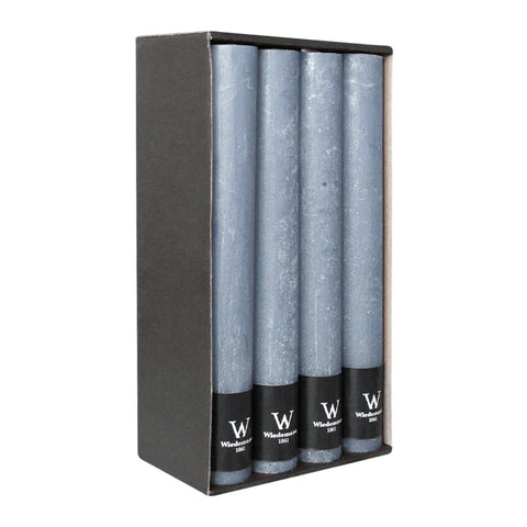 Marble Rustik Stabkerzen Graublau, 250/35 mm, Wiedemann, 25h, 12 St.