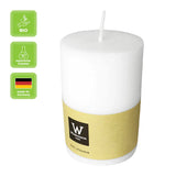 Stumpenkerze aus Stearin, 100% pflanzlicher Wachs, 80/68 mm, Wiedemann, Brenndauer ca. 42h - luterne.shop