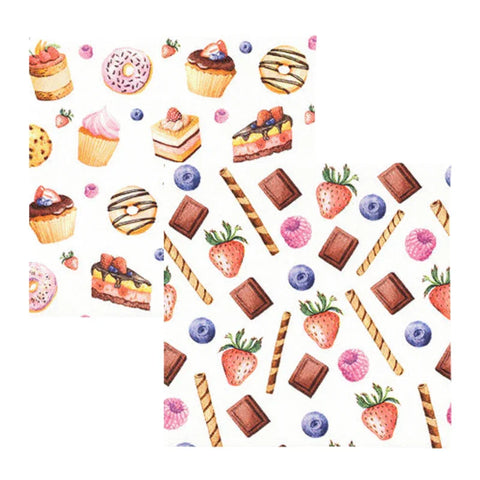Cocktailservietten „Sweet Allover“, 25x25 cm, 3-lagig, Home Fashion®, 2 Motive je 10 Stück - luterne.shop