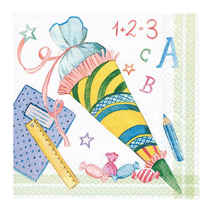 Lunchservietten „School Start“, 33x33 cm, 3-lagig, Home Fashion®, 20 Stück