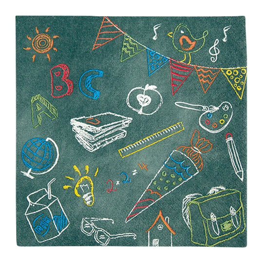 Lunchservietten „Blackboard ABC“, 33x33 cm, 3-lagig, Home Fashion®, 20 Stück
