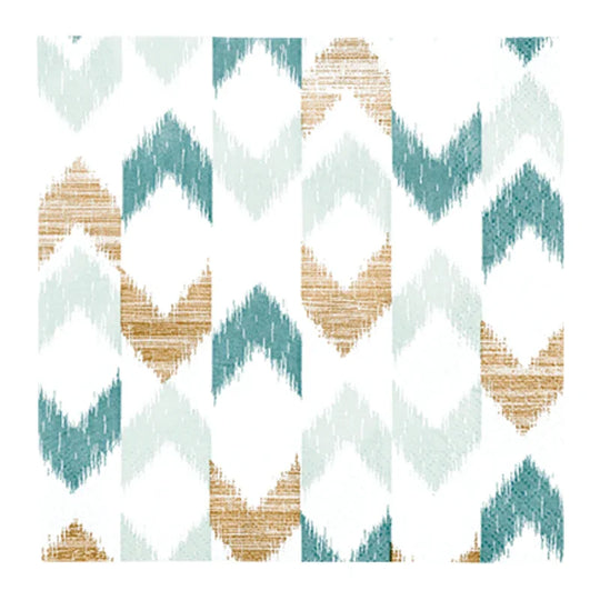 Lunchservietten „Bamboo Ikat green“, 33x33 cm, 3-lagig, Home Fashion®, 20 Stück