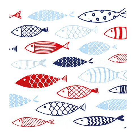 Lunchservietten „Fish on Tour“, 33x33 cm, 3-lagig, Home Fashion®, 20 Stück - luterne.shop