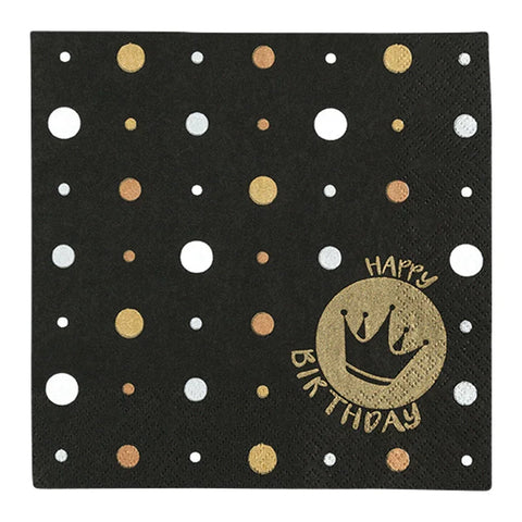 Lunchservietten „Happy Crown gold“, 33x33 cm, 3-lagig, Home Fashion®, 20 Stück - luterne.shop