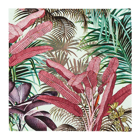 Lunchservietten „Tropical Plants“, 33x33 cm, 3-lagig, Home Fashion®, 20 Stück - luterne.shop