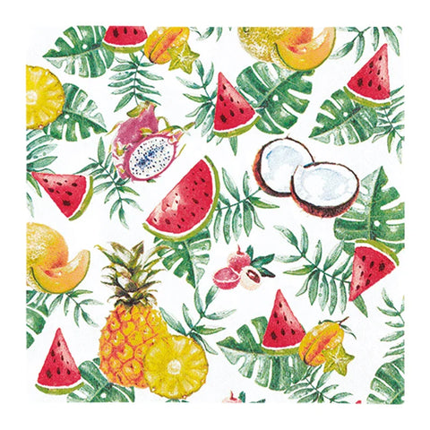 Lunchservietten „Exotic Fruits“, 33x33 cm, 3-lagig, Home Fashion®, 20 Stück - luterne.shop