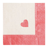 Stanzservietten „KombiSet Punched Heart Pearl Effect red/ivory“, 33x33 cm, 3-lagig, Home Fashion®, 10 Stück - luterne.shop