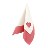 10 Stanzservietten „KombiSet Punched Heart Pearl Effect red/ivory“, 33x33 cm, 3-lagig, Home Fashion® - luterne.shop