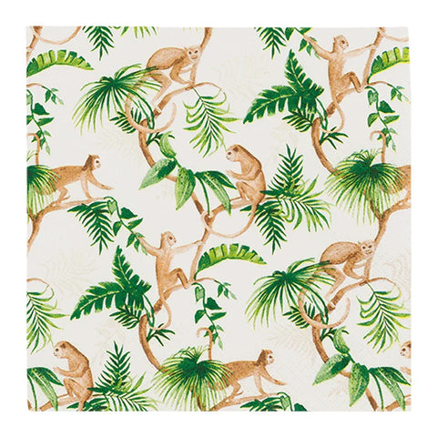 Lunchservietten „Monkey Family“, 33x33 cm, 3-lagig, Home Fashion®, 20 Stück - luterne.shop