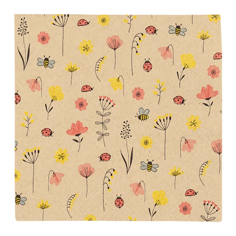 Recyclingservietten „Ladybugs and Bees“, 33x33 cm, 2-lagig, Home Fashion®, 20 Stück - luterne.shop