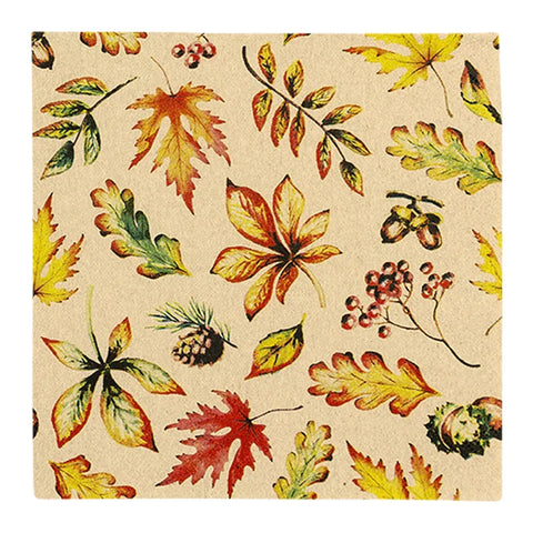 Recyclingservietten „Leaves Allover“, 33x33 cm, 2-lagig, Home Fashion®, 20 Stück - luterne.shop