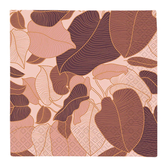 Lunchservietten „Art Nouveau rosewood“, 33x33 cm, 3-lagig, Home Fashion®, 20 Stück